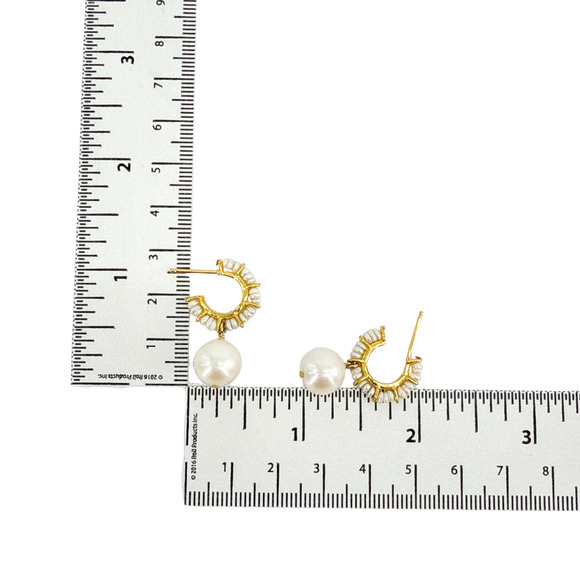 CHAN LUU Maiden Hoop Earrings in White Pearl - Picture 11 of 11